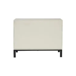 Kirkland's Home Cream Geometric Overlay Chest- Cabinets & Sideboards