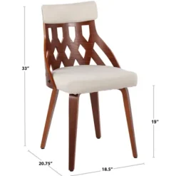 Kirkland's Home Cream Lattice Back 2-Pc. Dining Chair Set- Dining Chairs