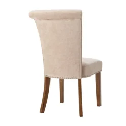 Kirkland's Home Cream Linen Rolled Back Dining Chairs, Set Of 2- Dining Chairs