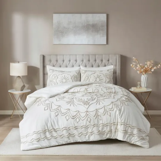 Kirkland's Home Cream Medallion California King Comforter Set- Comforters