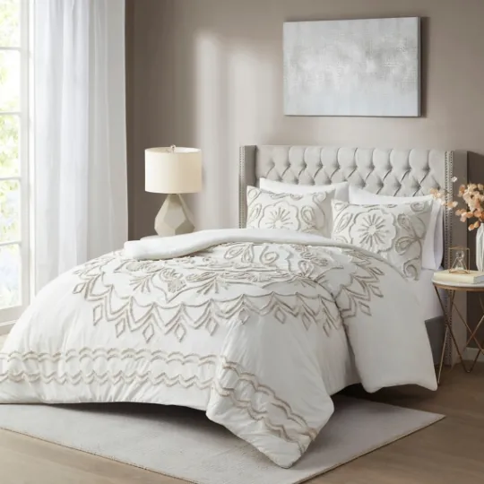 Kirkland's Home Cream Medallion California King Comforter Set- Comforters
