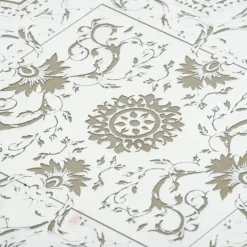 Kirkland's Home Cream Moroccan Pattern Tray With Gold Edges- Decorative Trays