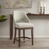 Kirkland's Home Cream Open Back Swivel Base Counter Stool- Bar Stools & Counter Height Stools