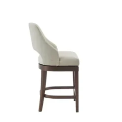 Kirkland's Home Cream Open Back Swivel Base Counter Stool- Bar Stools & Counter Height Stools