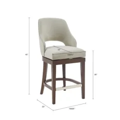 Kirkland's Home Cream Open Back Swivel Base Counter Stool- Bar Stools & Counter Height Stools