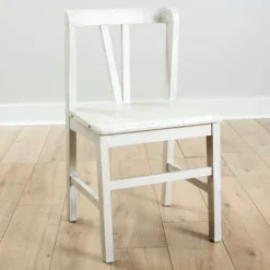 Kirkland's Home Cream Reclaimed Wood Daisy Valetta Dining Chair- Dining Chairs