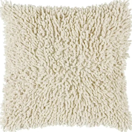 Kirkland's Home Cream Shag Pillow- Pillows