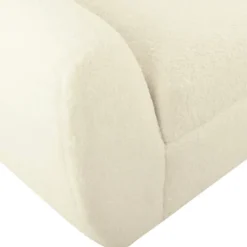 Kirkland's Home Cream Sherpa And Wood Storage Bench- Benches & Ottomans