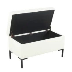 Kirkland's Home Cream Sherpa Boucle Storage Bench- Benches & Ottomans