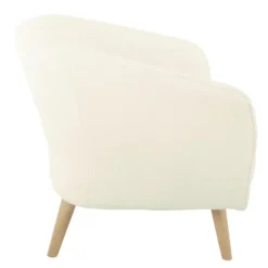 Kirkland's Home Cream Sherpa Upholstered Barrel Accent Chair- Accent Chairs