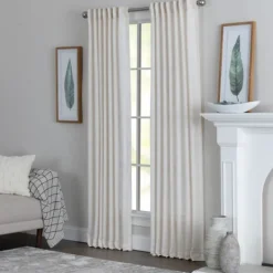 Kirkland's Home Cream Solid Pleated Single Curtain Panel, 84 In.- Curtains & Drapes