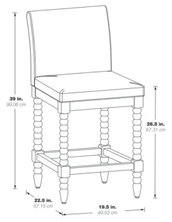 Kirkland's Home Cream Spindle Legs Counter Stool- Bar Stools & Counter Height Stools