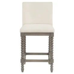 Kirkland's Home Cream Spindle Legs Counter Stool- Bar Stools & Counter Height Stools