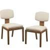 Kirkland's Home Cream Square Back Dining Chairs, Set Of 2- Dining Chairs