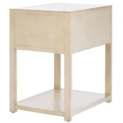 Kirkland's Home Cream Square Wood Nightstand- Nightstands