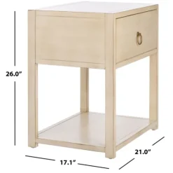 Kirkland's Home Cream Square Wood Nightstand- Nightstands