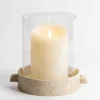 Kirkland's Home Cream Textured Base Hurricane, 9 In.- Candle Holders