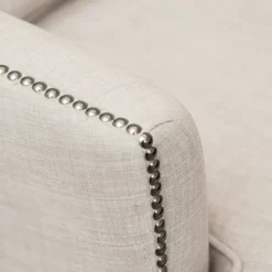 Kirkland's Home Cream Tufted Armchair With Lumbar Pillow- Accent Chairs
