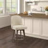 Kirkland's Home Cream Tufted Back Swivel Counter Stool- Bar Stools & Counter Height Stools