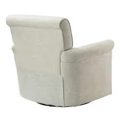 Kirkland's Home Cream Tufted Swivel Accent Chair- Accent Chairs