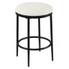 Kirkland's Home Cream Upholstered Metal Counter Stool- Bar Stools & Counter Height Stools