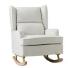 Kirkland's Home Cream Upholstered Wingback Rocking Chair- Accent Chairs