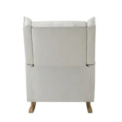 Kirkland's Home Cream Upholstered Wingback Rocking Chair- Accent Chairs