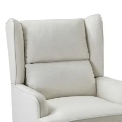 Kirkland's Home Cream Upholstered Wingback Rocking Chair- Accent Chairs