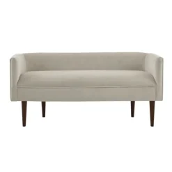 Kirkland's Home Cream Velvet Low Back Transitional Settee- Sofas & Loveseats