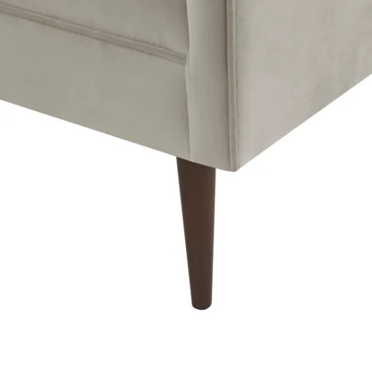 Kirkland's Home Cream Velvet Low Back Transitional Settee- Sofas & Loveseats