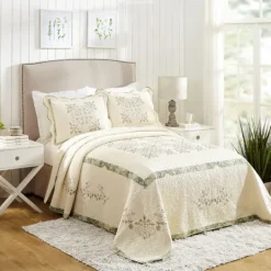 Kirkland's Home Cream Vintage Treasure King Bedspread- Bedspreads & Coverlets