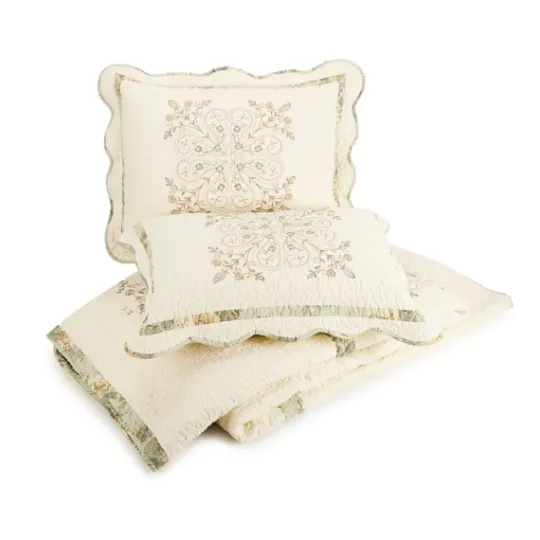 Kirkland's Home Cream Vintage Treasure King Bedspread- Bedspreads & Coverlets