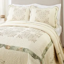 Kirkland's Home Cream Vintage Treasure Queen Bedspread- Bedspreads & Coverlets