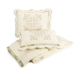 Kirkland's Home Cream Vintage Treasure Queen Bedspread- Bedspreads & Coverlets