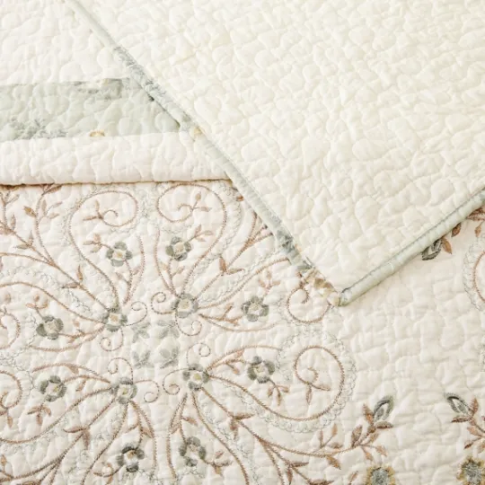 Kirkland's Home Cream Vintage Treasure Queen Bedspread- Bedspreads & Coverlets