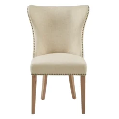 Kirkland's Home Cream Wing Back Nailhead Dining Chairs, Set Of 2- Dining Chairs