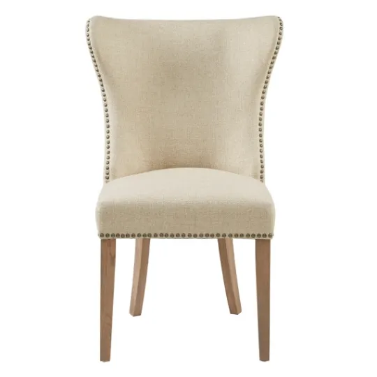 Kirkland's Home Cream Wing Back Nailhead Dining Chairs, Set Of 2- Dining Chairs
