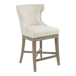 Kirkland's Home Cream Wingback Swivel Seat Counter Stool- Bar Stools & Counter Height Stools