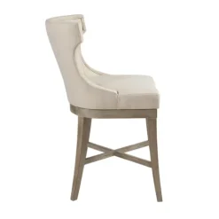 Kirkland's Home Cream Wingback Swivel Seat Counter Stool- Bar Stools & Counter Height Stools