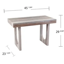 Kirkland's Home Cream Wood Faux Marble Desk- Office Furniture