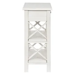 Kirkland's Home Cream Wooden Plank Side Table- Accent & End Tables