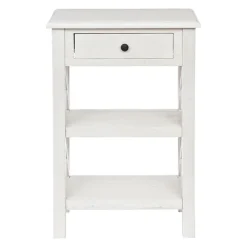 Kirkland's Home Cream Wooden Plank Side Table- Accent & End Tables