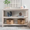 Kirkland's Home Cream Wooden Plank X-Frame Console Table- Entryway Furniture