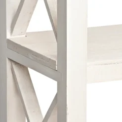 Kirkland's Home Cream Wooden Plank X-Frame Console Table- Entryway Furniture
