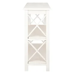 Kirkland's Home Cream Wooden Plank X-Frame Console Table- Entryway Furniture