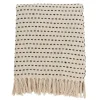Kirkland's Home Cream Woven Dashed Cotton Throw- Blankets & Throws