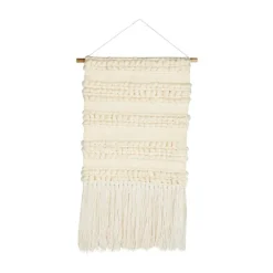 Kirkland's Home Cream Woven Fringe Macrame Wall Hanging- Wall Plaques