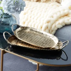 Kirkland's Home Crimped Edge 2-Pc. Decorative Tray Set- Decorative Trays