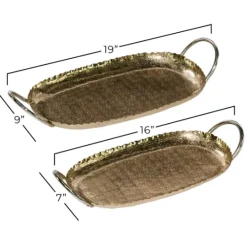 Kirkland's Home Crimped Edge 2-Pc. Decorative Tray Set- Decorative Trays