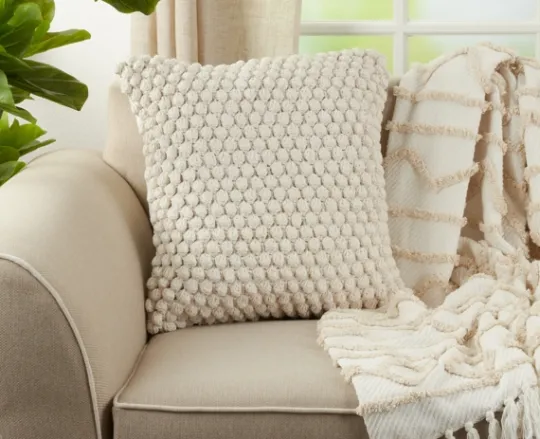 Kirkland's Home Crochet Pom Pom Cotton Pillow- Pillows